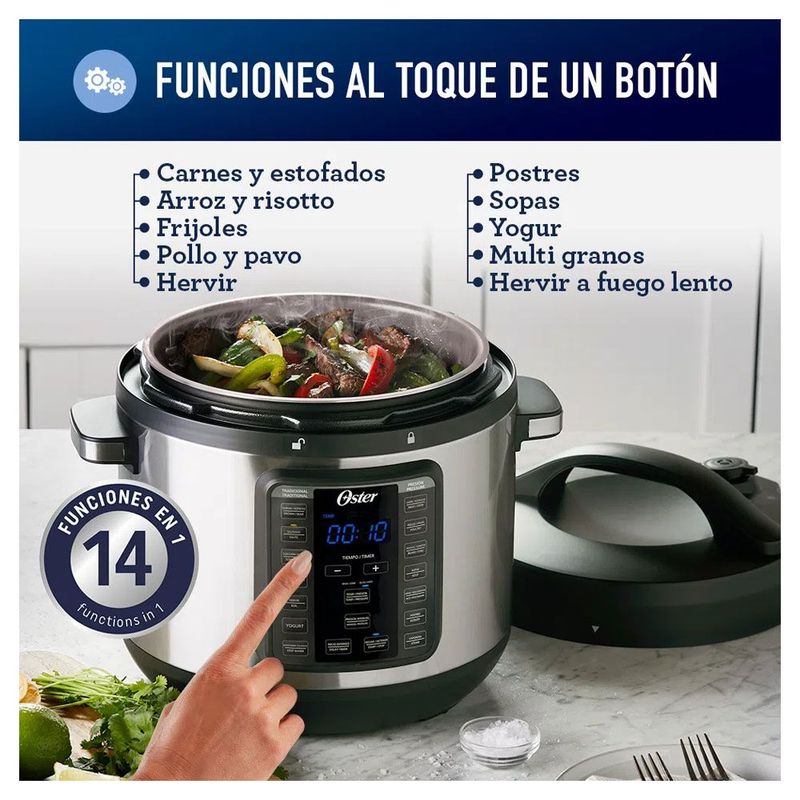 OSTER - Multiolla rápida 7.5 lt Oster 12 funciones CKSTPCEC8801