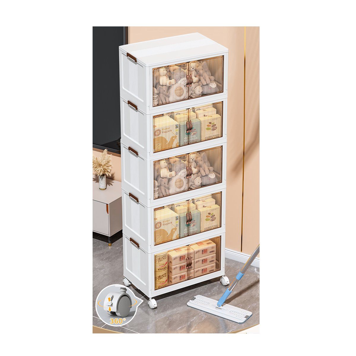 GENERICO - Organizador Multiuso Mueble Estante De 5 Niveles Multiuso Plegable 12C