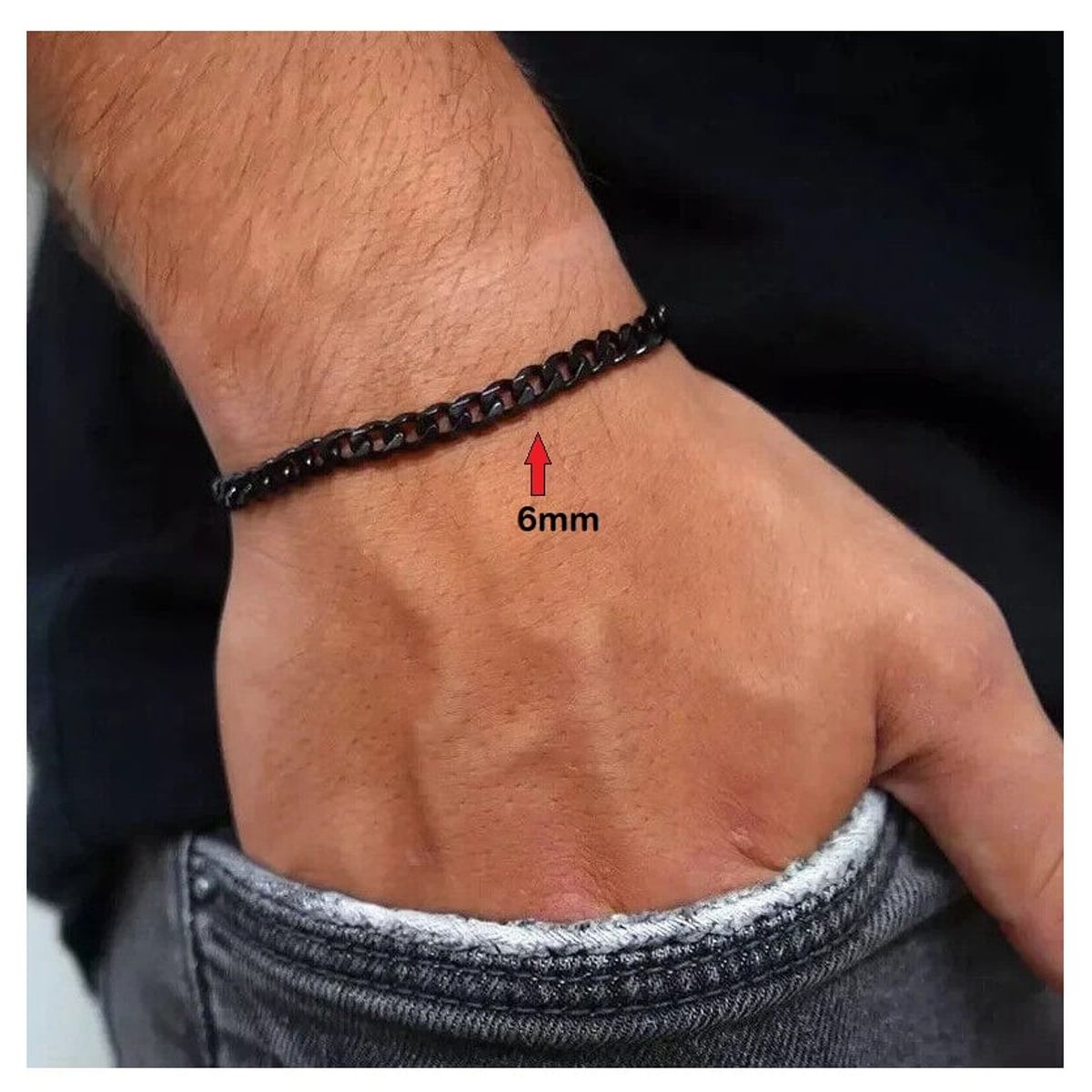 OEM - PULSERA HOMBRE ESLABON SEMI GRUESO ACERO INOXIDABLE 316L x SAN VALENTIN