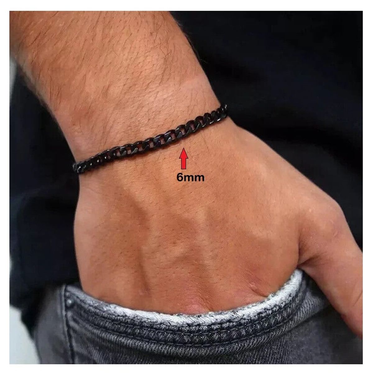 OEM - PULSERA HOMBRE ESLABON SEMI GRUESO ACERO INOXIDABLE 316L x SAN VALENTIN