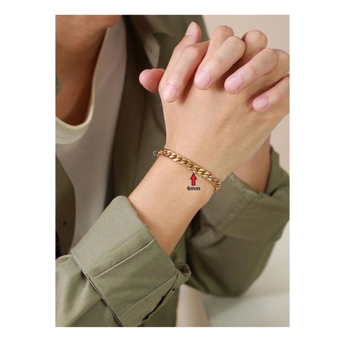 OEM - PULSERA HOMBRE ESLABON SEMI GRUESO ACERO INOXIDABLE 316L x SAN VALENTIN