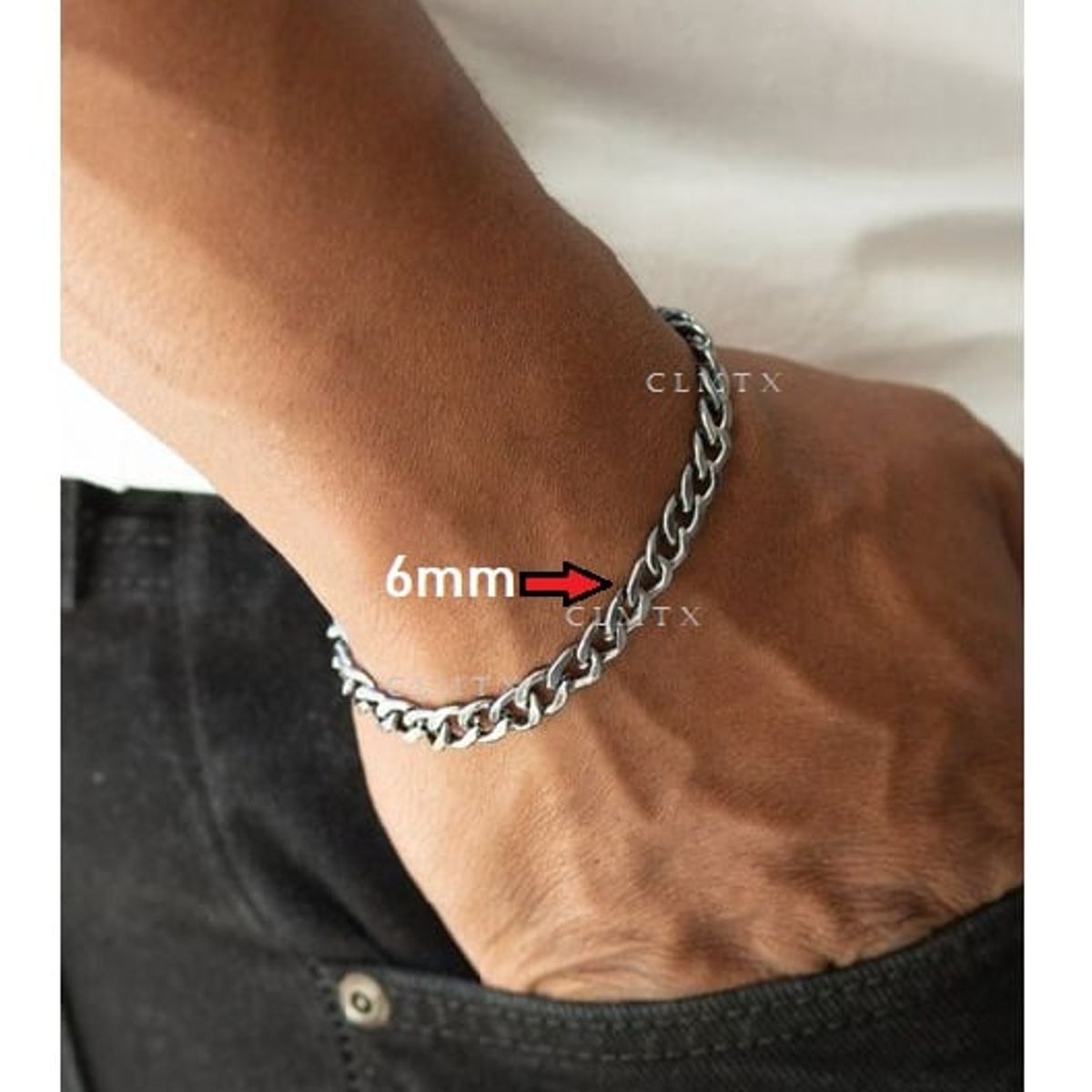 OEM - PULSERA HOMBRE ESLABON SEMI GRUESO ACERO INOXIDABLE 316L x SAN VALENTIN