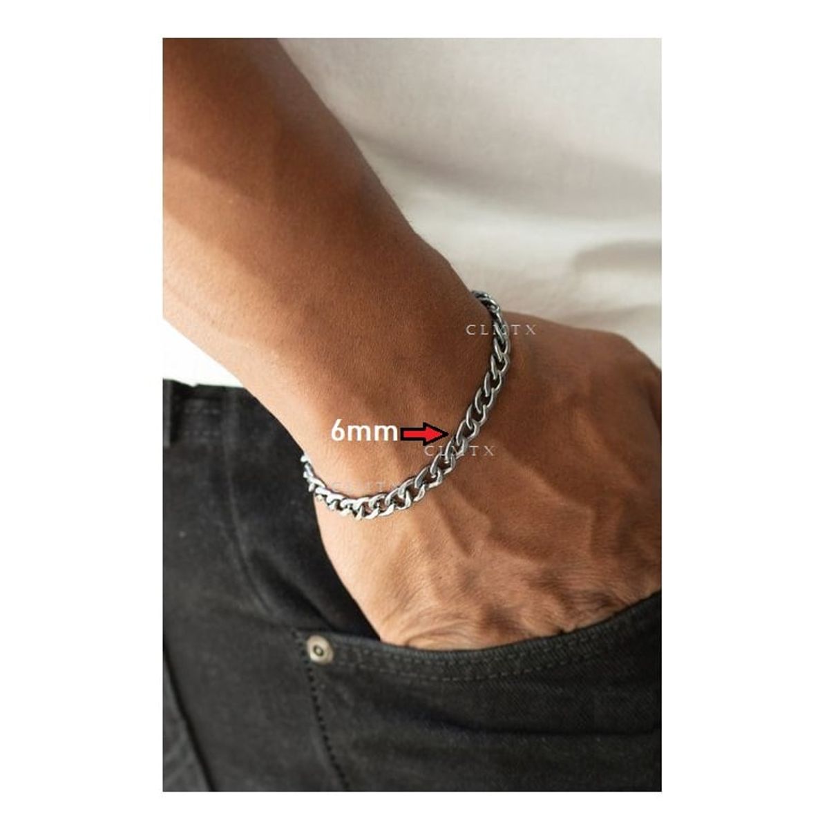 OEM - PULSERA HOMBRE ESLABON SEMI GRUESO ACERO INOXIDABLE 316L x SAN VALENTIN