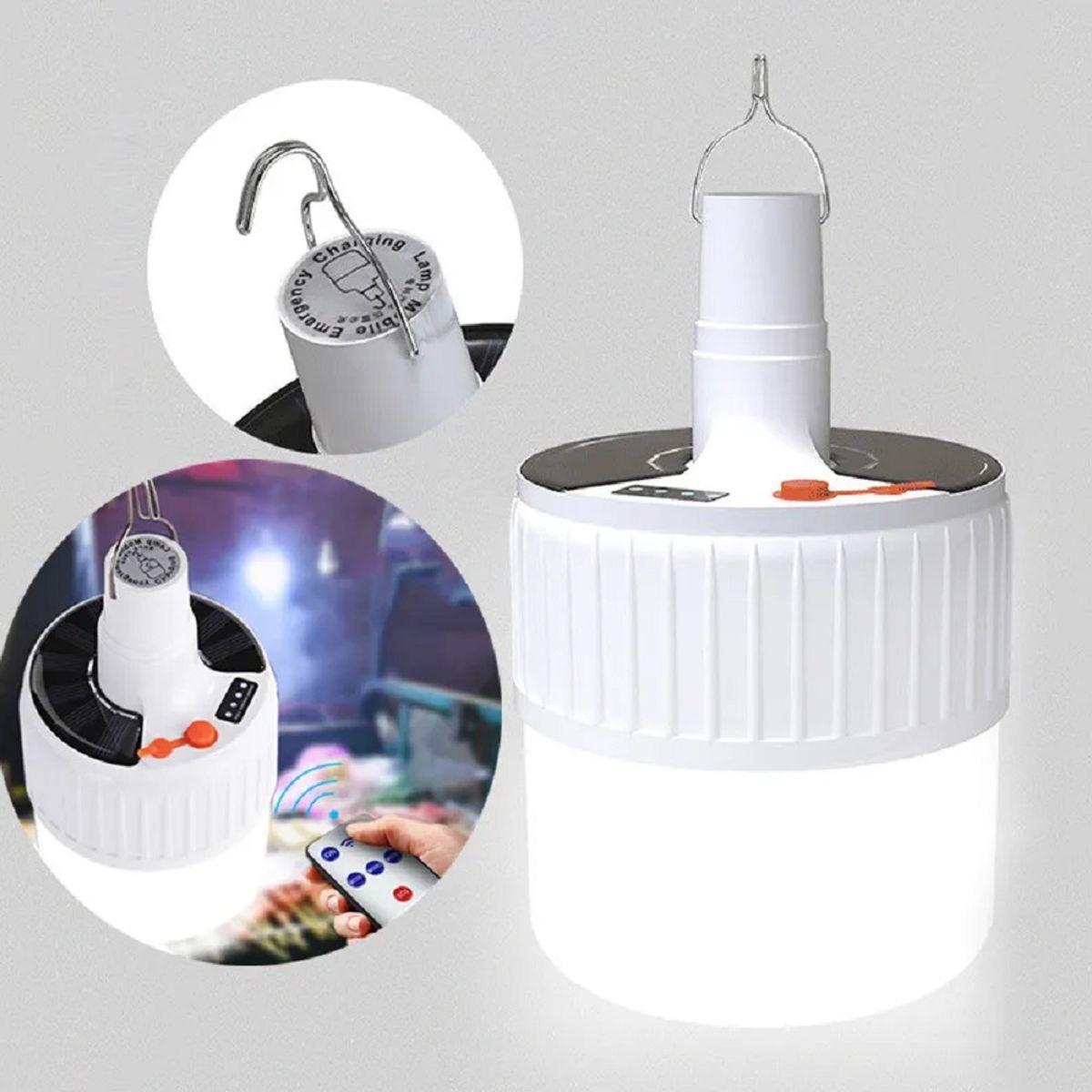 GENERICO - Foco Led Recargable Usb y Solar Portatil