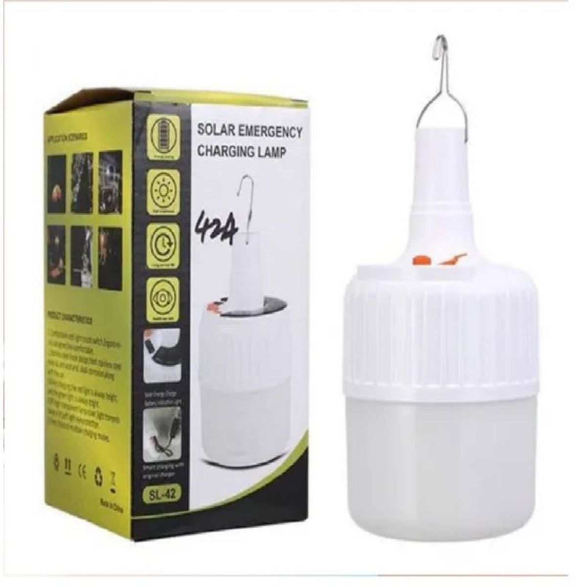 GENERICO - Foco Recargable Solar y cable USB