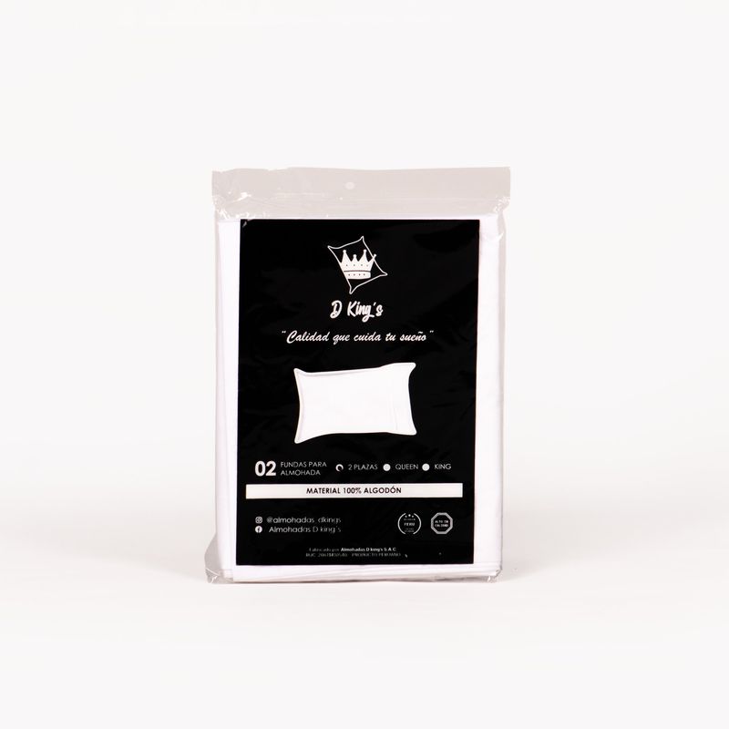 GENERICO - Fundas de Almohada Queen SET X2 Blanco – 180 Hilos