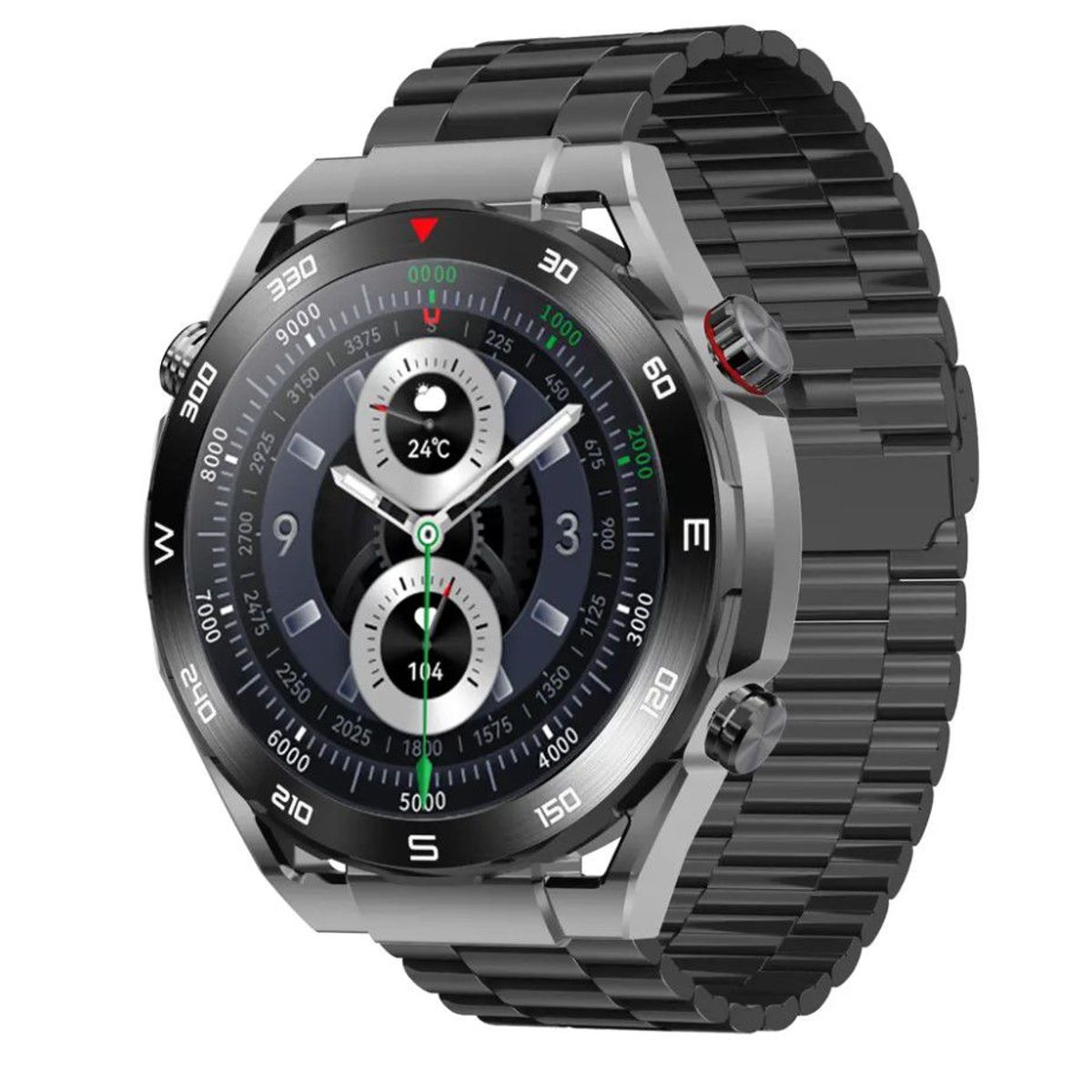 GENERICO - SMARTWATCH HD WATCH ULTIMATE NEGRO Correa Metal - 2 Correa de repuesto.