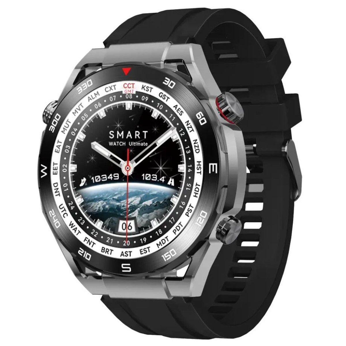 GENERICO - SMARTWATCH HD WATCH ULTIMATE NEGRO Correa Metal - 2 Correa de repuesto.