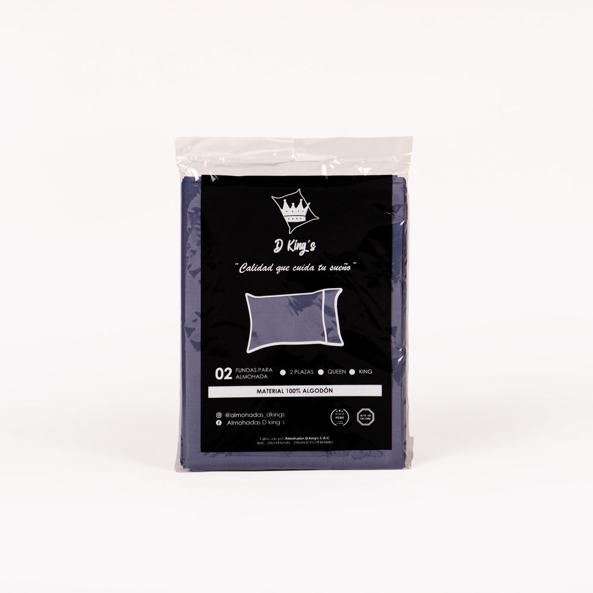 GENERICO - Fundas de Almohadas Queen Set X2 Denim – 180 Hilos