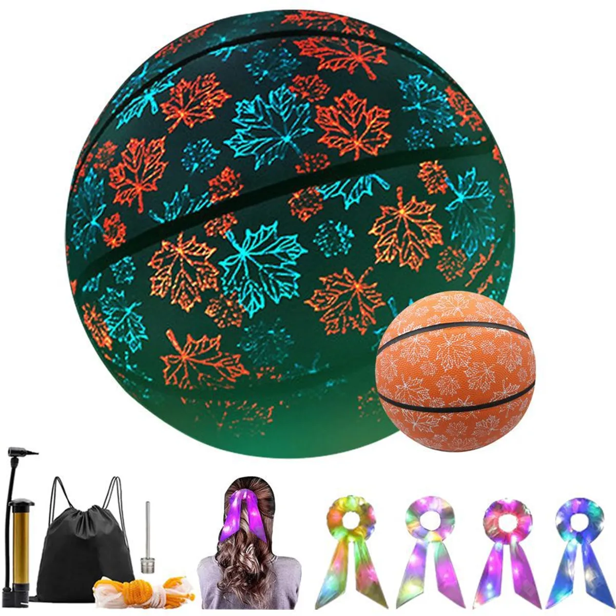 PUREPOWER - Balón de baloncesto de PU que brilla en la oscuridad NO7