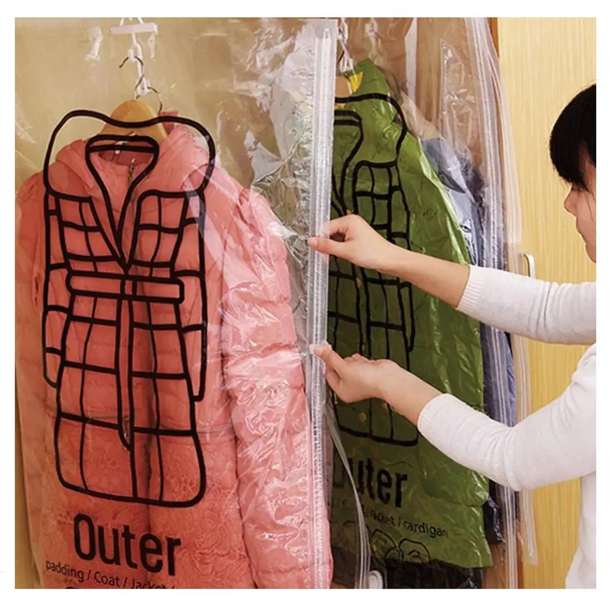 GENERICO - Bolsas al Vacio para Guardar Sacos Abrigos Casacas de 70 x 110 Grande