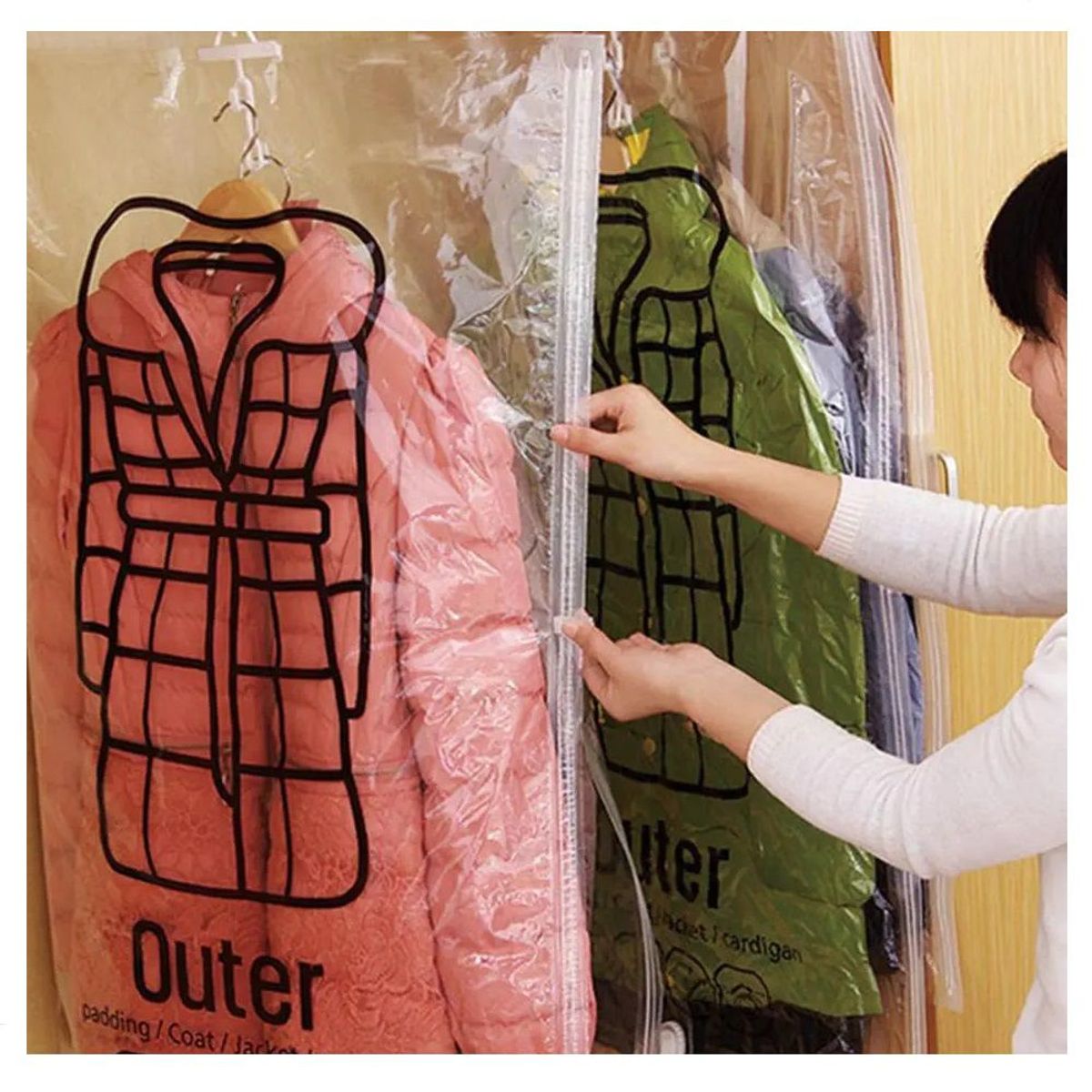 GENERICO - Bolsas al Vacio para Guardar Sacos Abrigos Casacas de 70 x 110 Grande
