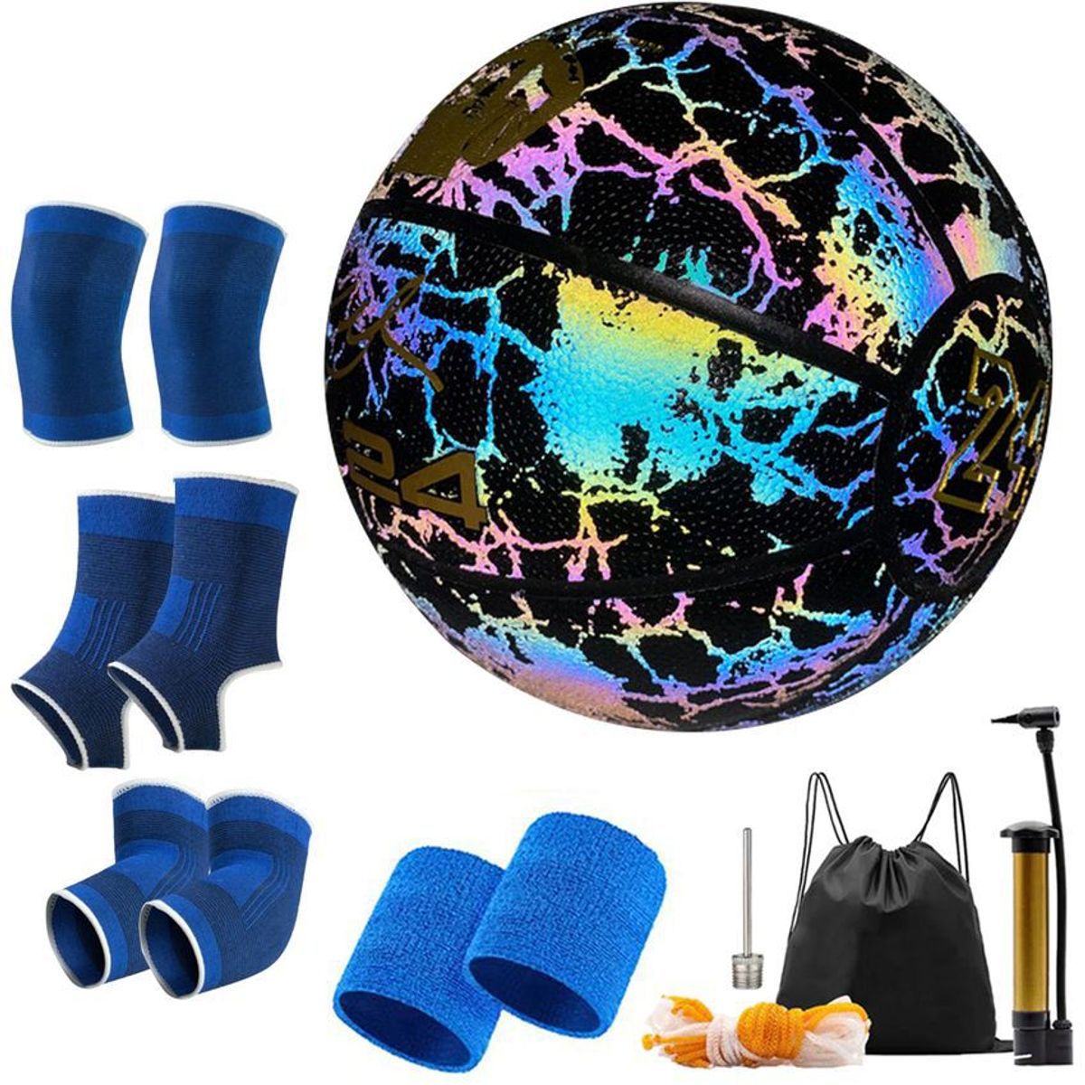 GENERICO - Balón de brillante reflectante de baloncesto luminoso NO.7