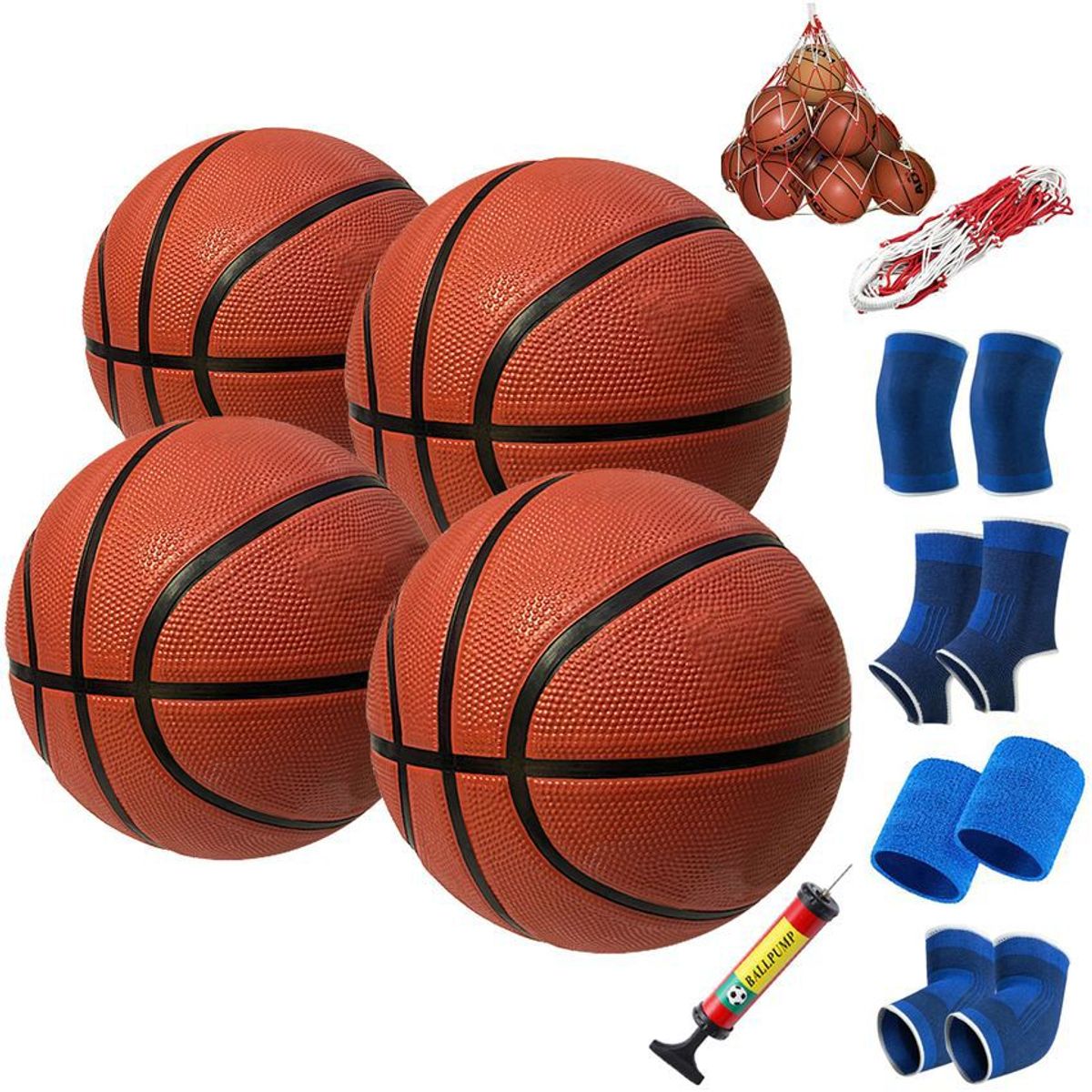 GENERICO - Paquete de 4 Mini pelotas de baloncesto tamaño 3 para niños