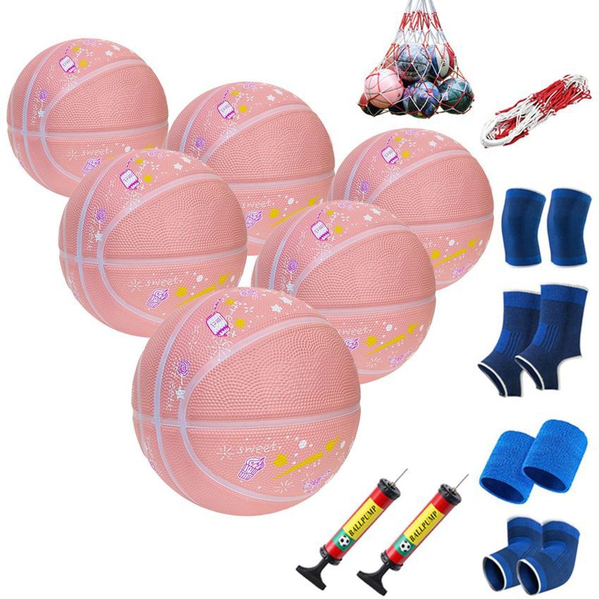 GENERICO - Paquete de 6 Mini pelotas de baloncesto tamaño 3 para niños