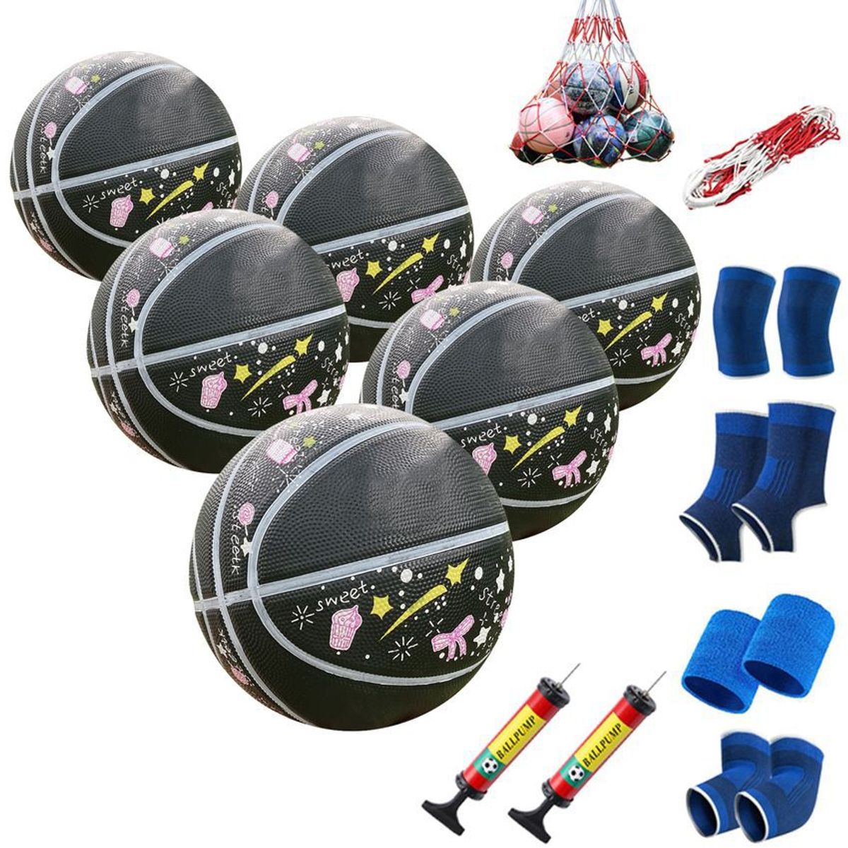 GENERICO - Paquete de 6 Mini pelotas de baloncesto tamaño 3 para niños