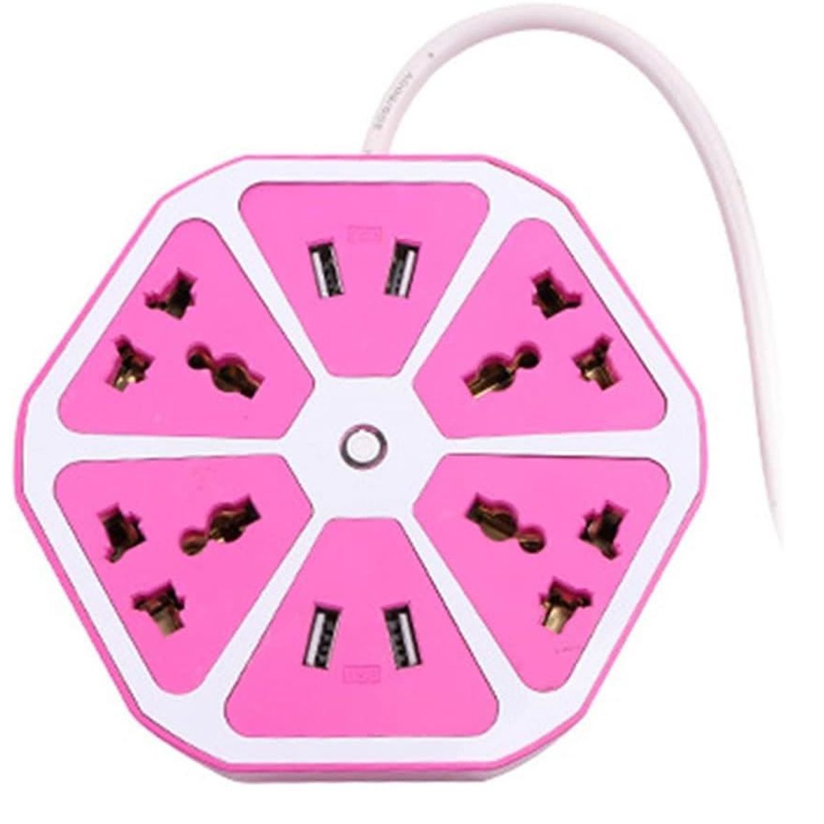 OEM - Enchufe Tomacorriente Extensión Múltiple 4 Tomas + 4 Puertos USB