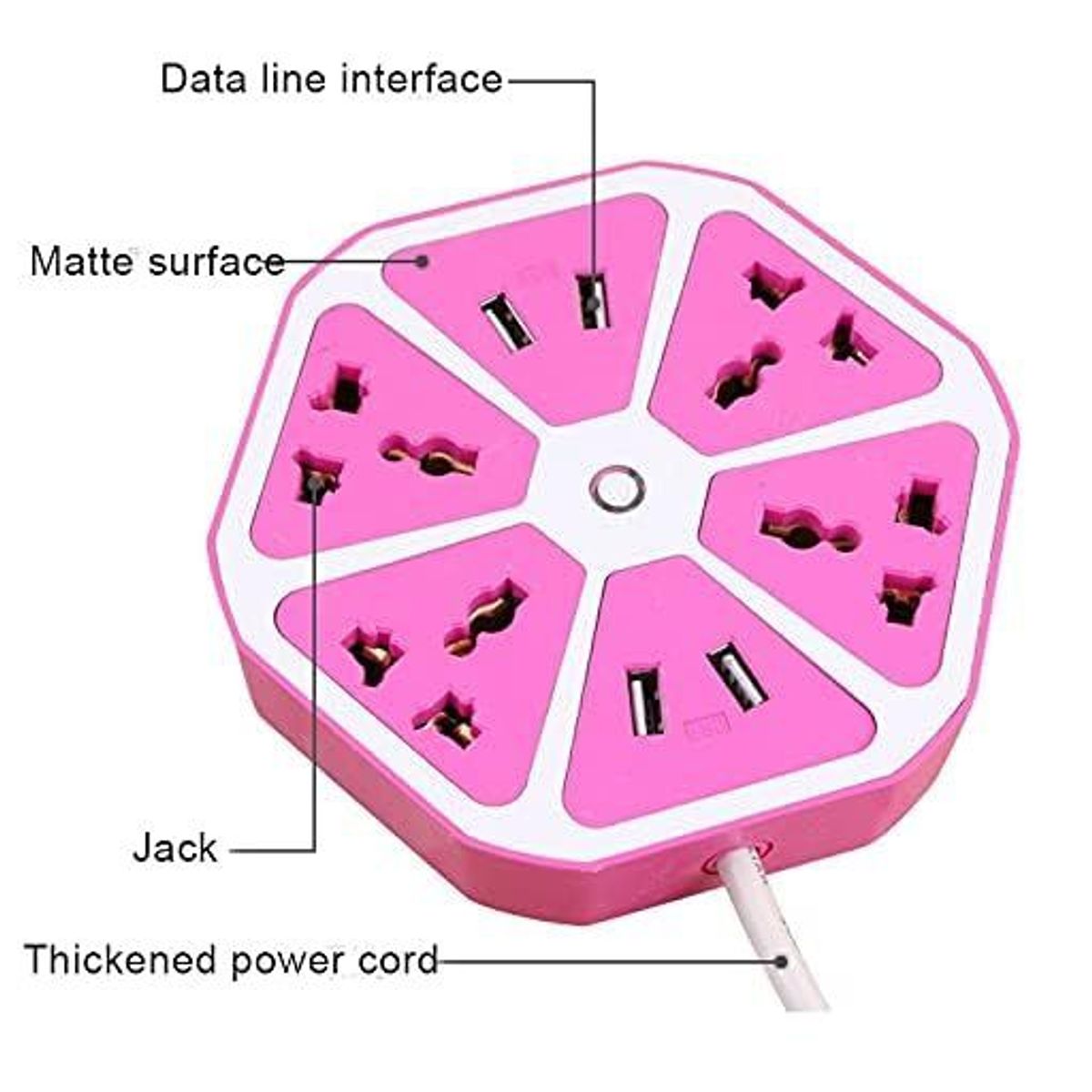 OEM - Enchufe Tomacorriente Extensión Múltiple 4 Tomas + 4 Puertos USB