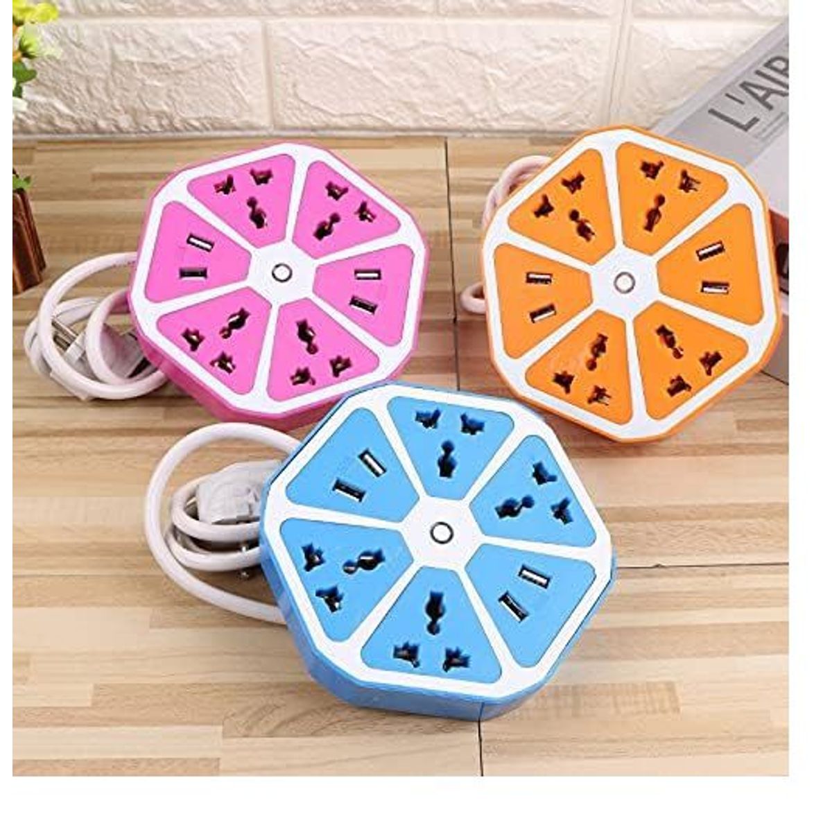 Enchufe Tomacorriente Extensión Múltiple 4 Tomas + 4 Puertos USB, marca OEM - Foto Principal