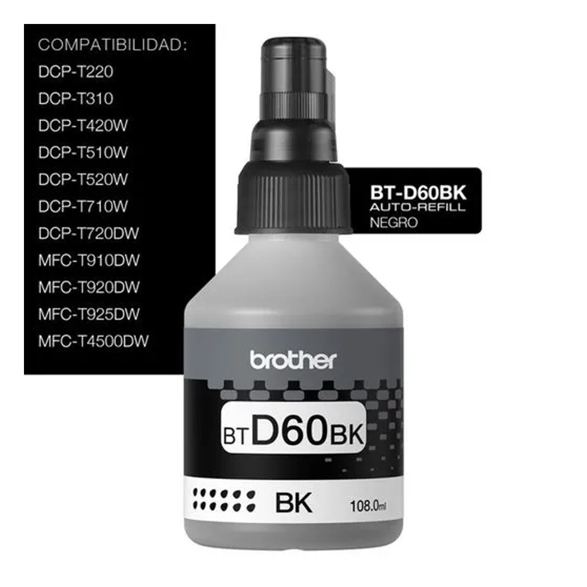 BROTHER - Tinta brother BTD60BK