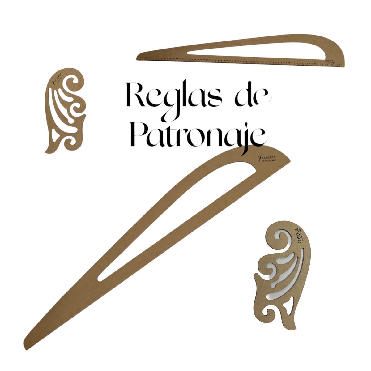 GENERICO - SET DE 4 REGLAS DE PATRONAJE PARA COSTURA Y MODISTAS