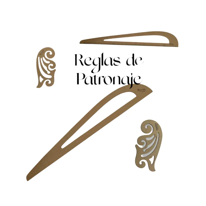GENERICO - SET DE 4 REGLAS DE PATRONAJE PARA COSTURA Y MODISTAS
