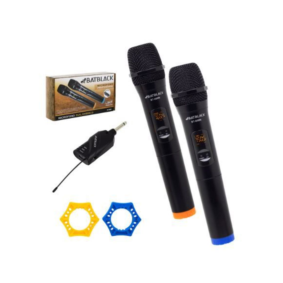 BATBLACK - Micrófono Inalámbrico UHF Dual BT-668N BATBLACK