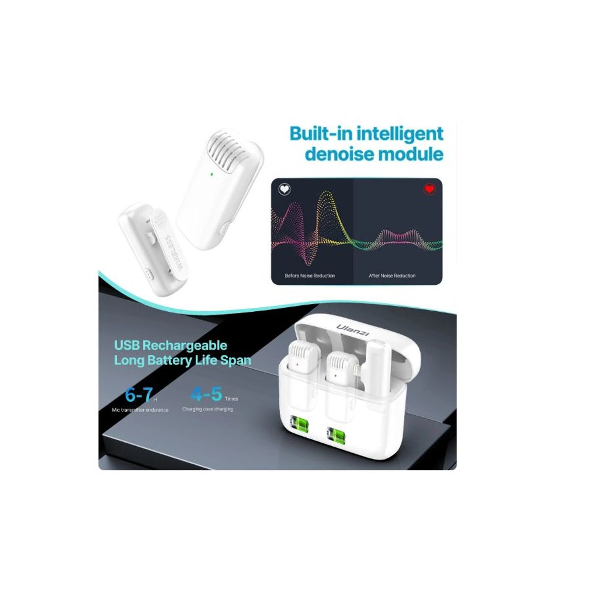 GENERICO - micrófono Lavalier inalámbrico profesional para iPhone Android