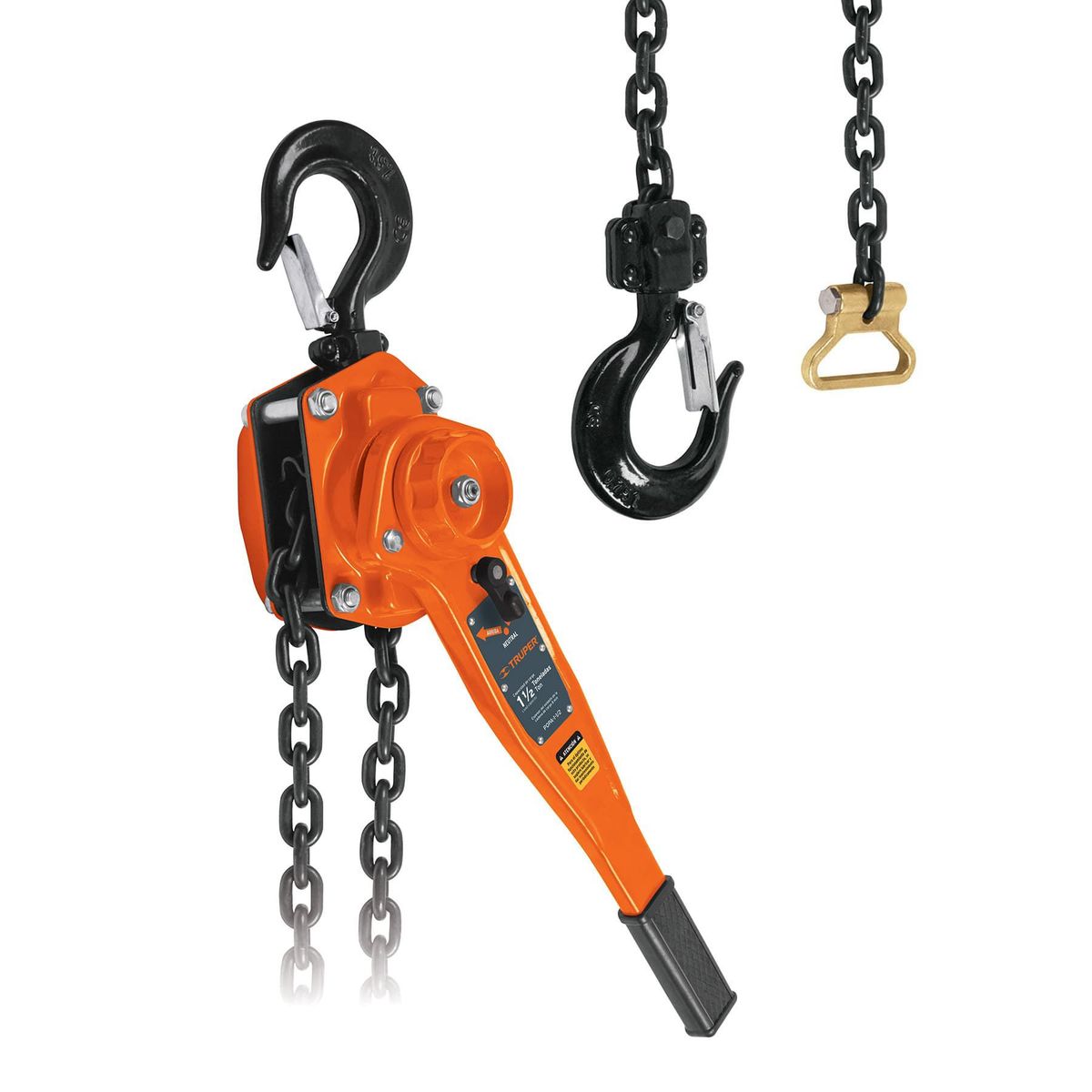 TRUPER - Tecle con ratchet de 1 1/2 toneladas truper