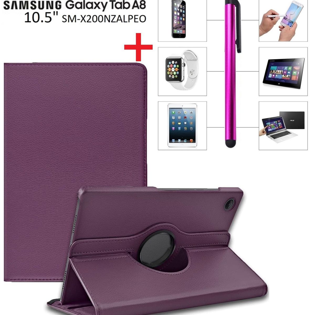 GENERICO - Funda Flip Cover  Lapiz Optico para Samsung Tab A8 105 SM-X200 Case