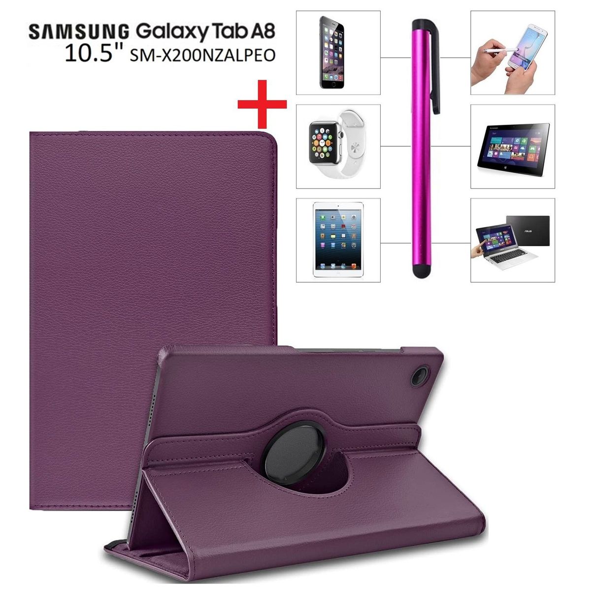 GENERICO - Funda Flip Cover  Lapiz Optico para Samsung Tab A8 105 SM-X200 Case