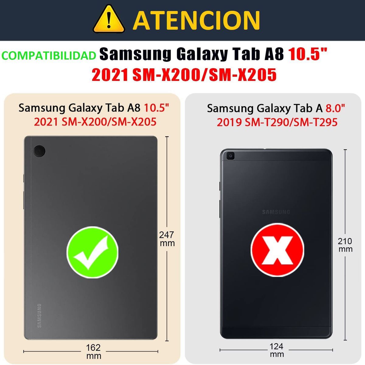 GENERICO - Funda para Samsung Tab A8 105 SM-X200 Case Giratoria 360° Flip Cover