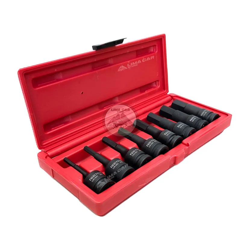 GENERICO - Maleta 8 Dados largos de impacto 1/2” Allen H5-H18 Tooltech Taiwan