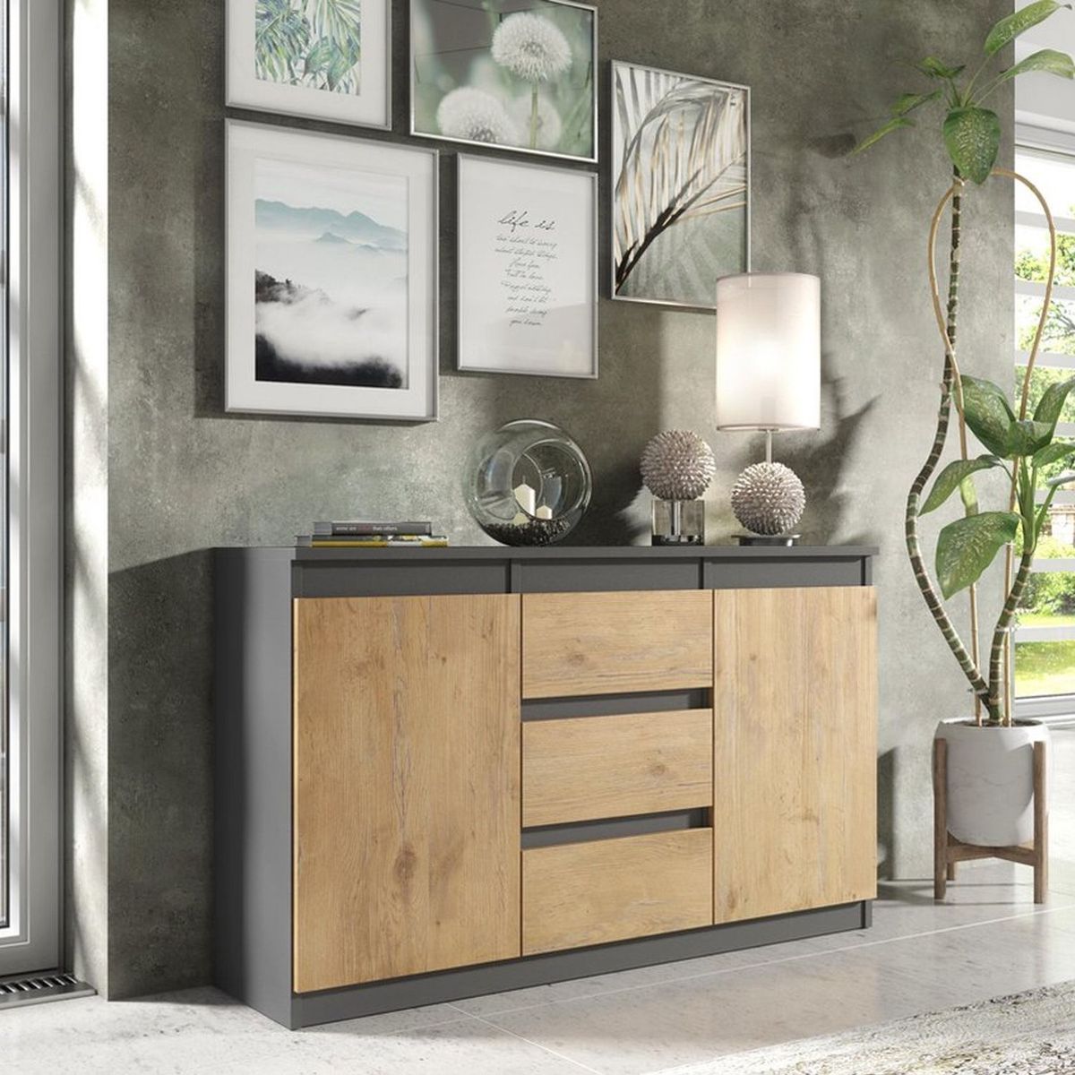 VENTITAS HOME - Aparador Moderno Vank Ventitas Home Plomo y Duna