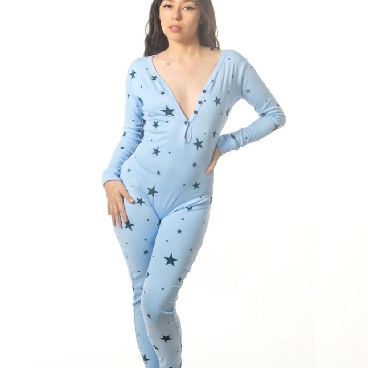 GENERICO - Pijama con abertura trasera Intensa - Celeste_.