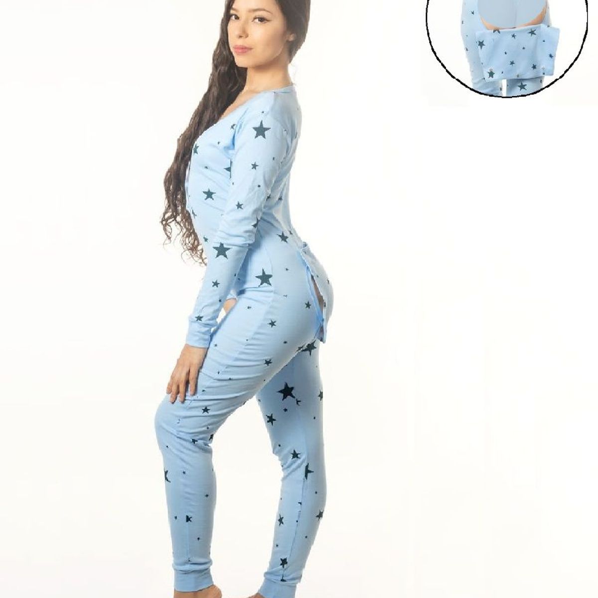 GENERICO - Pijama con abertura trasera Intensa - Celeste_.