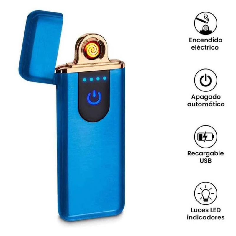 GENERICO - Encendedor Electrónico Recargable USB - Azul