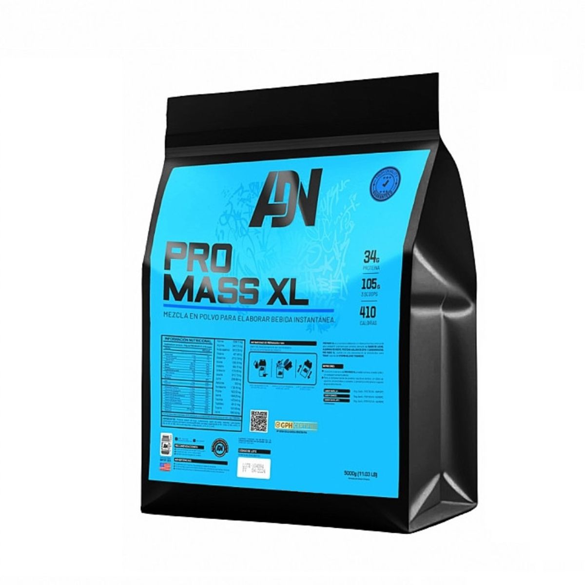 ADN - PRO MASS XL PROTEÍNA 3 KG CHOCOLATE + SHAKER