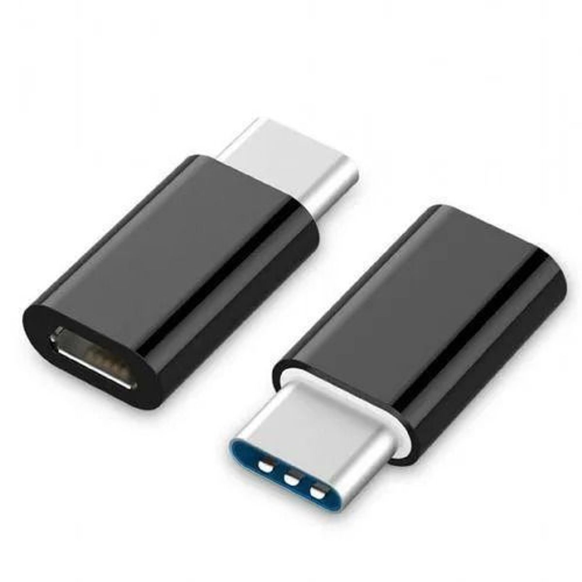 OEM - x2 Adaptadores Conector Micro USB V8 Hembra a Tipo C Macho