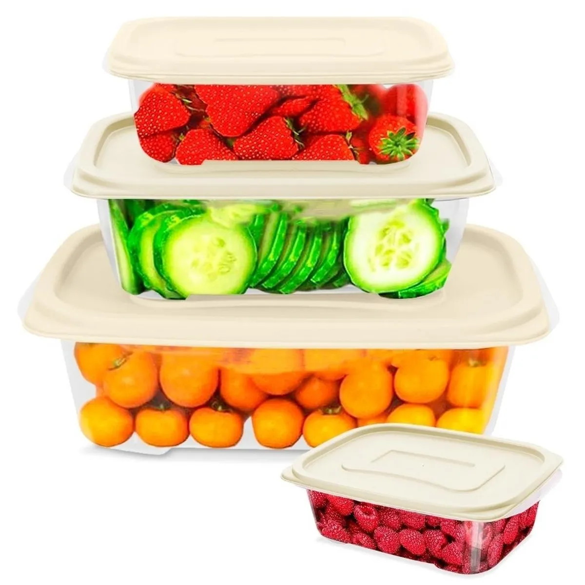 MINARI - Set 4 Táper Recipiente Contenedor para Organizar Alimentos Alacena 33V