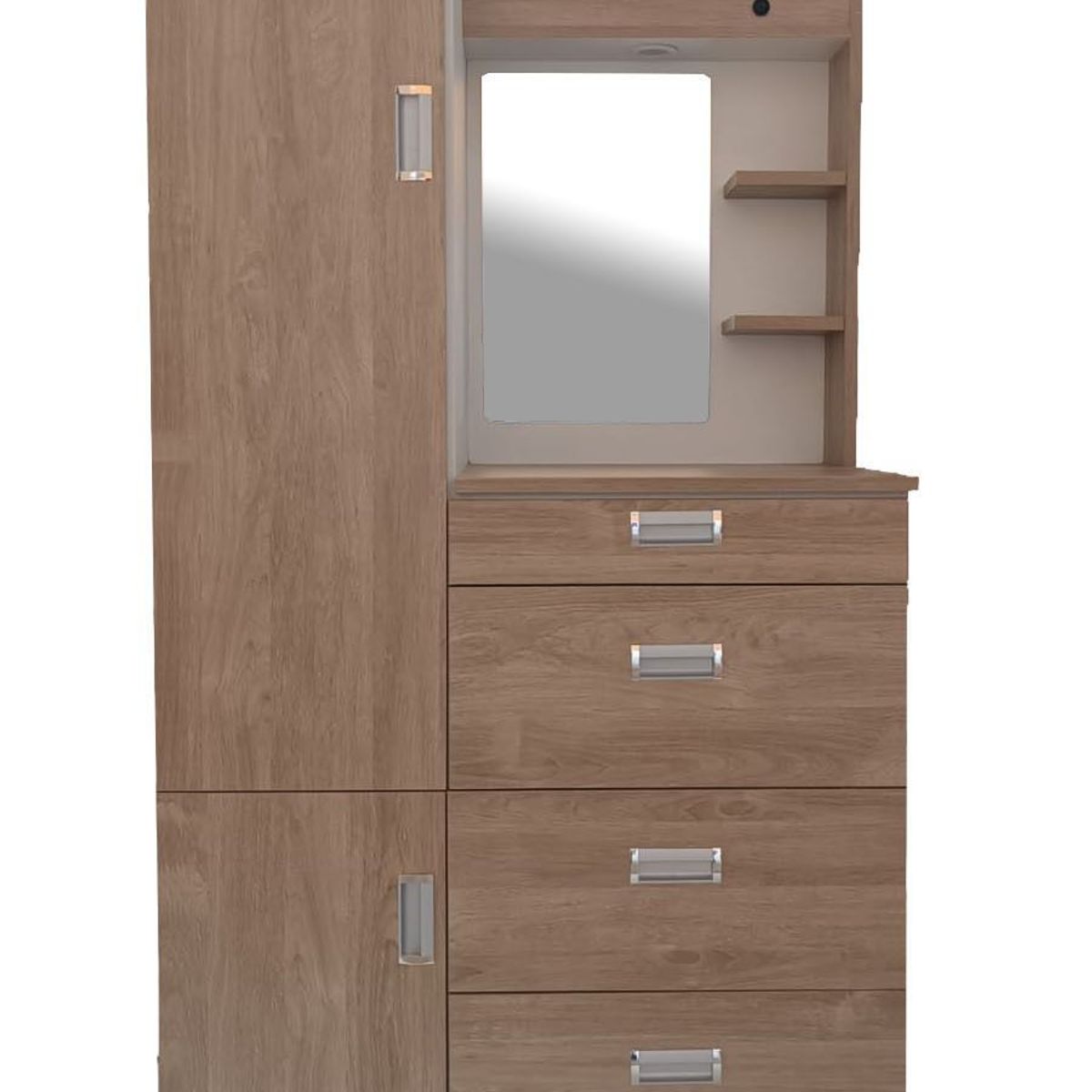 GENERICO - COMODA CON ESPEJO DE 90CM COLOR NUEZ