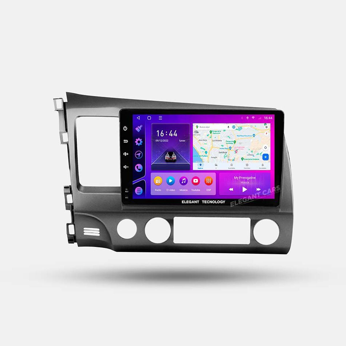 GENERICO - Autoradio Android Elegant Tecnology Honda Civic 2006-2012 4-64Gb 4+64GB 8 Nucleos +Chip