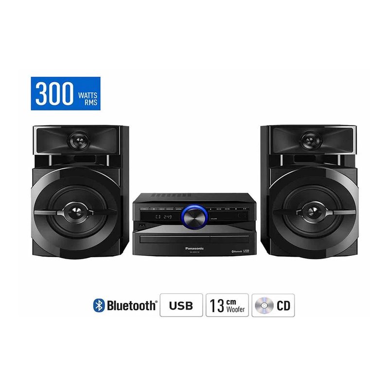 PANASONIC - Minicomponente PANASONIC SC-AKX110PSK 300W iluminación woofer 13 cm