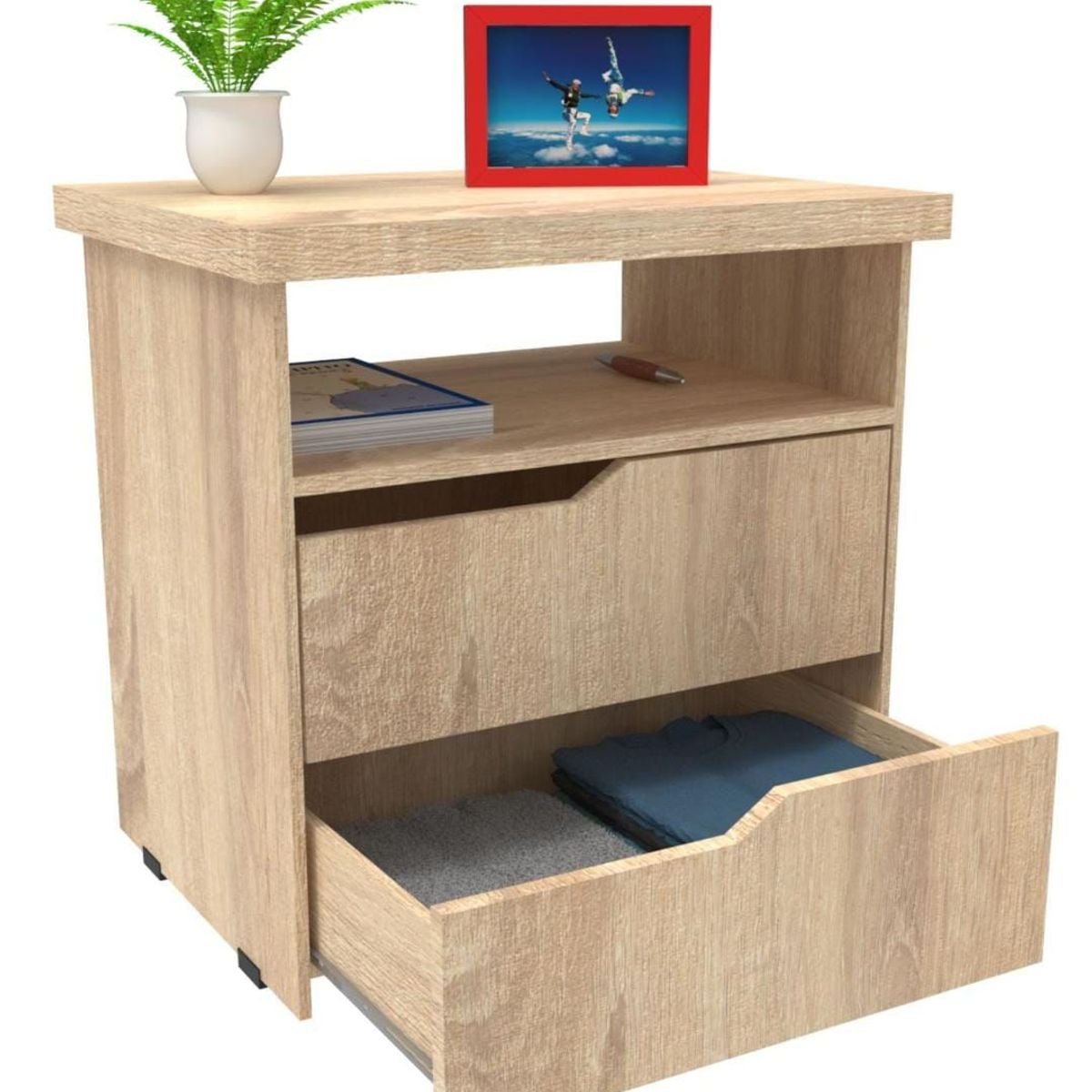 NACION MUEBLES - Velador Bea 2 cajones