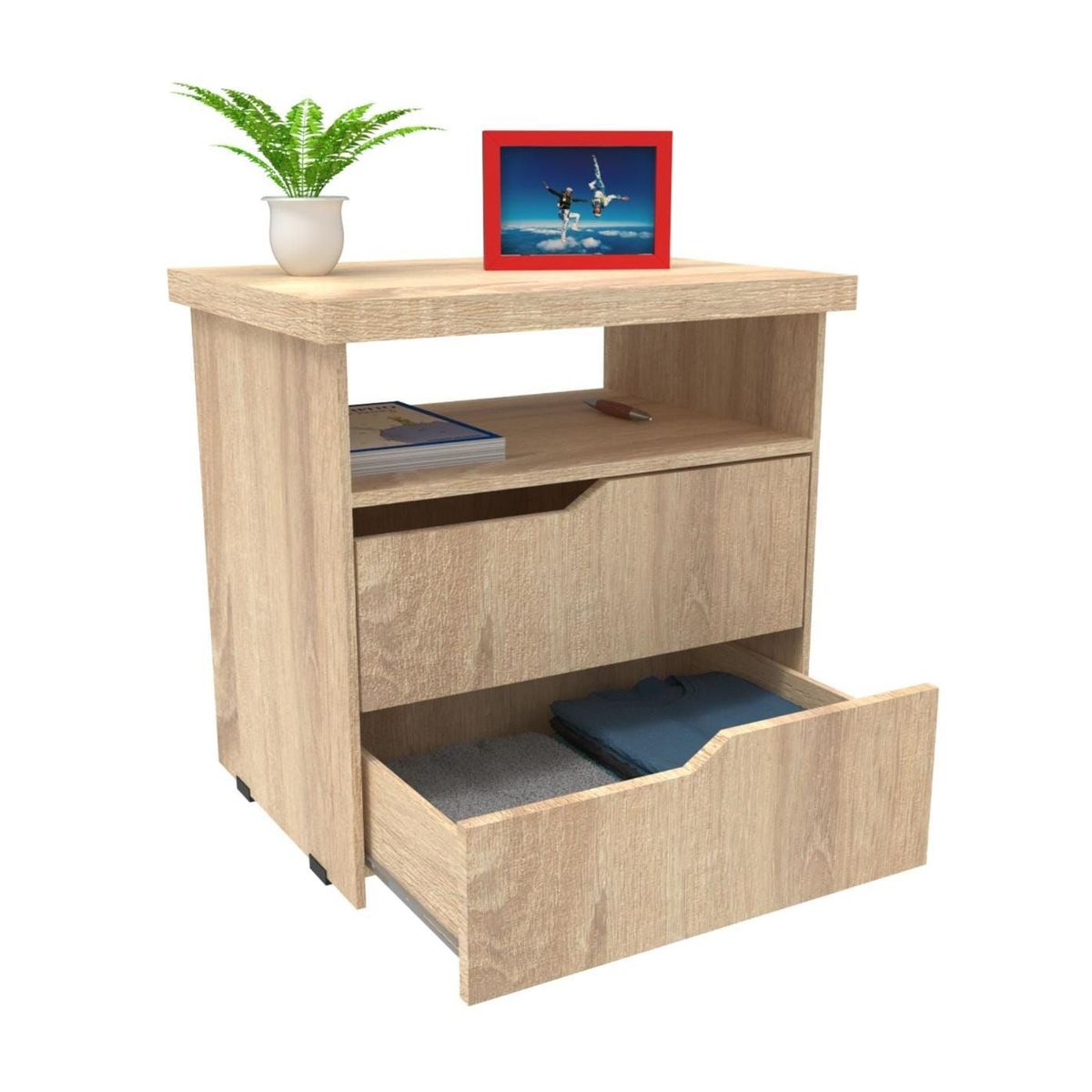 NACION MUEBLES - Velador Bea 2 cajones