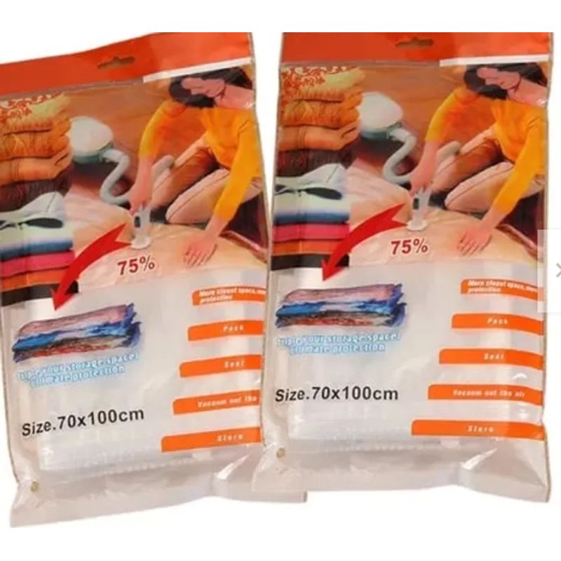 GENERICO - Bolsa al Vacío para Ropa 70x100 Pack x2