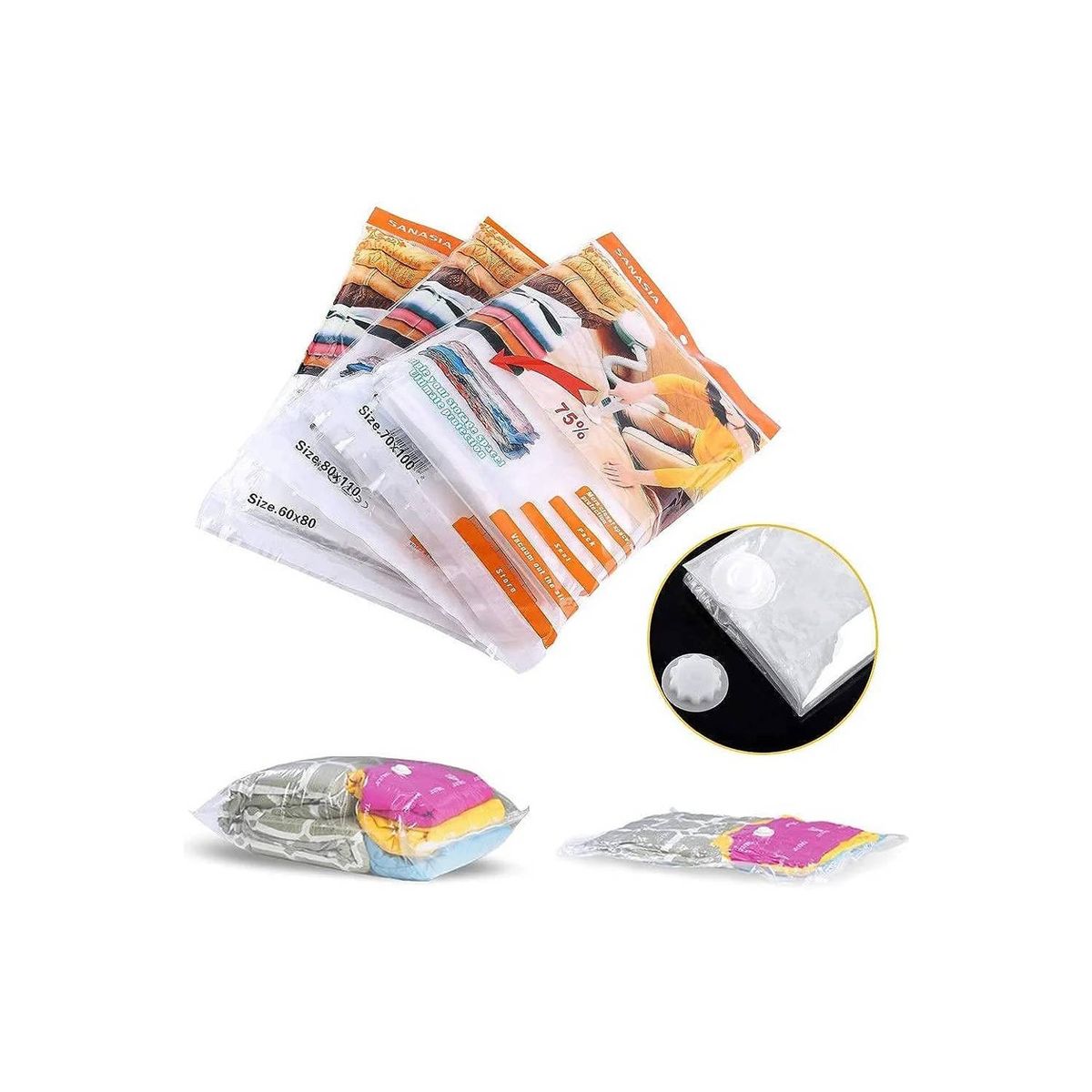 GENERICO - Bolsa al Vacío para Ropa 70x100 Pack x2