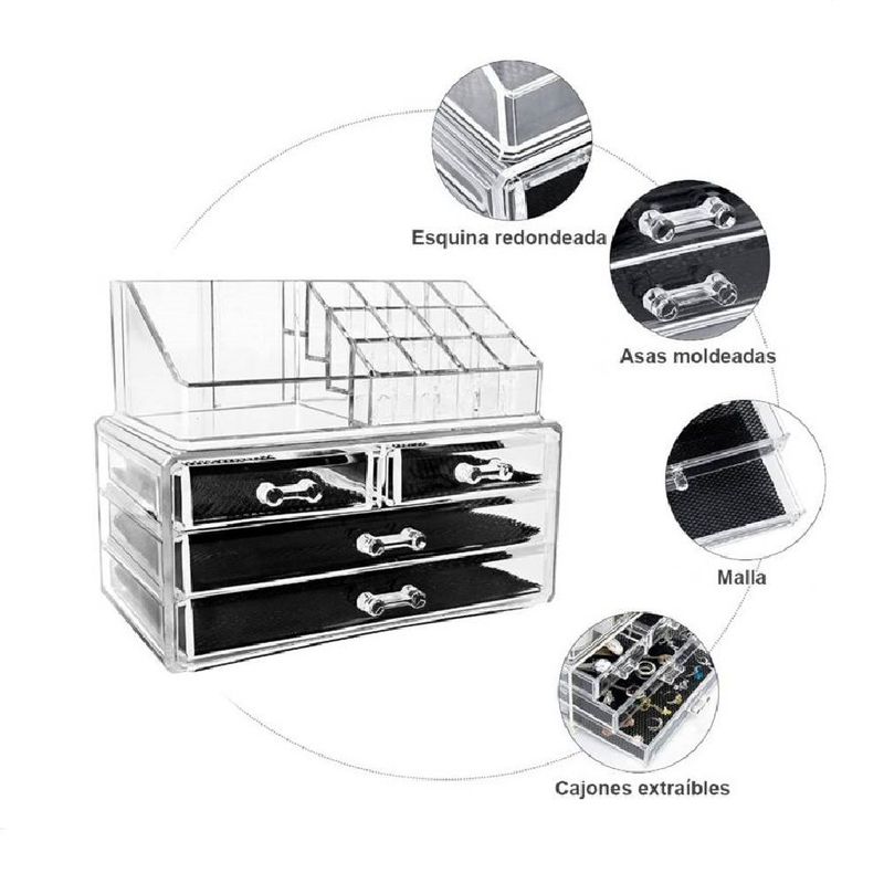 GENERICO - Organizador 4 Cajones para Maquillaje y Joyas