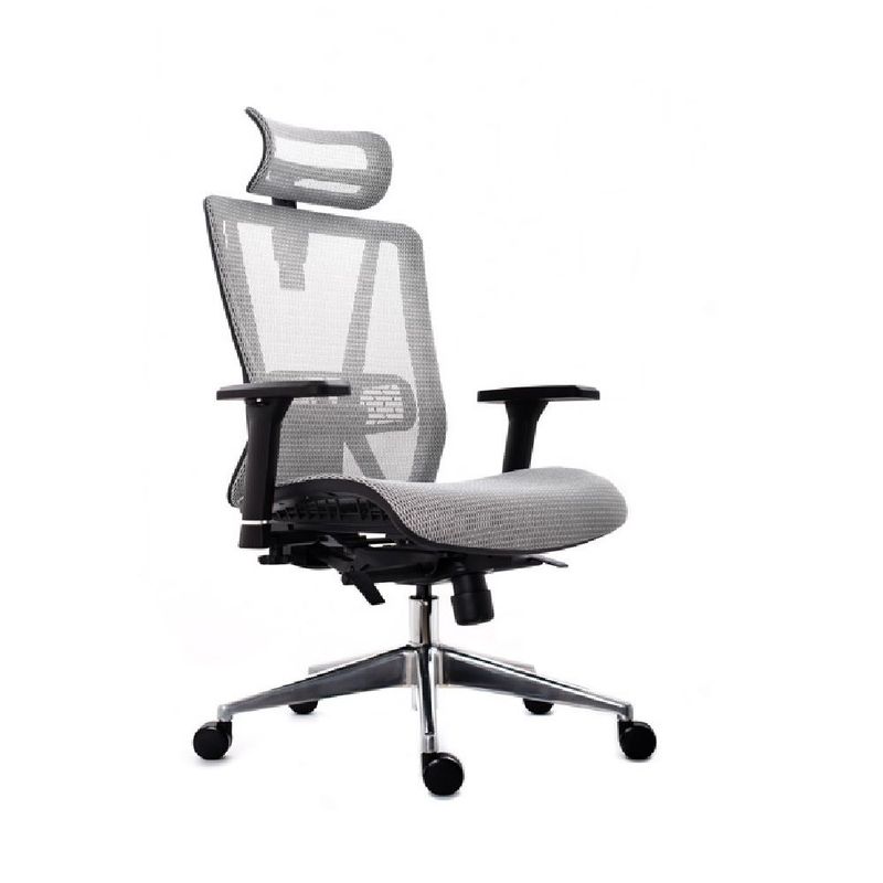 MOBELART - Silla de Oficina Presidente Nefi Gris Ergonómica möbelArt