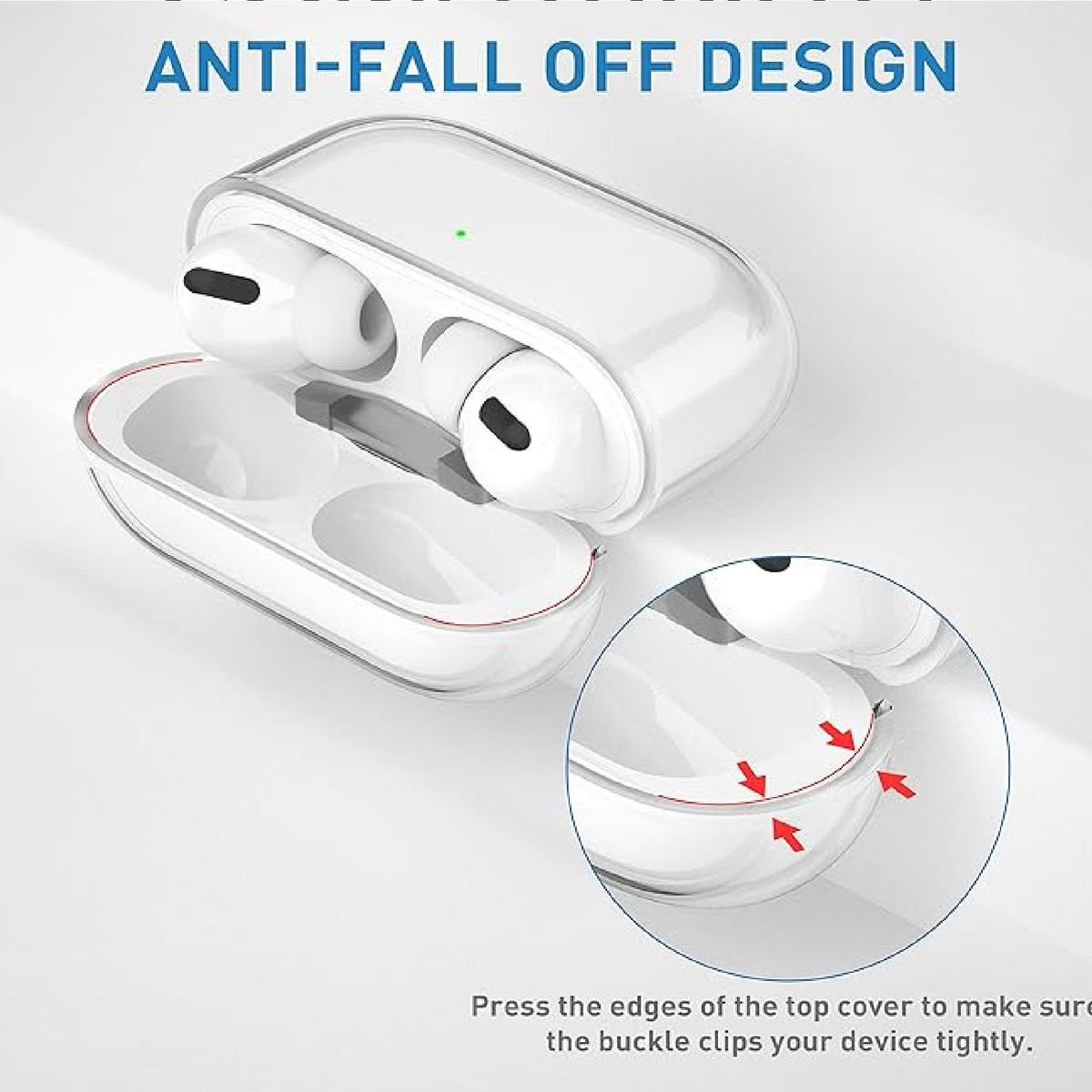 OTTOWARE - CASE TPU PARA AIRPODS 1ERA Y 2DA GENERACION TRANSPARENTE